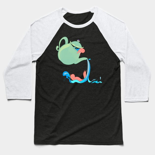 Fish and Tea Baseball T-Shirt by Megkeys Creations